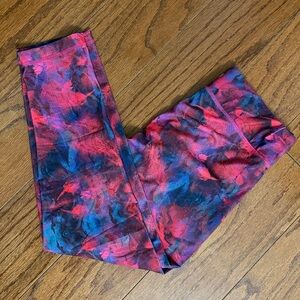 Velocity pink, blue & purple splash of color leggings- size Medium